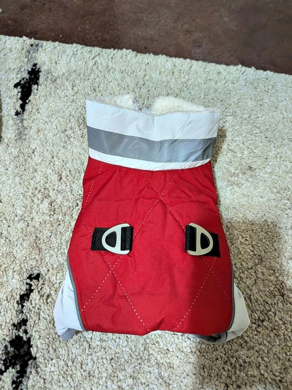 Arf Pets Dog Winter Coat Red & White NWT Size Small